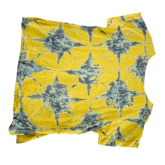 Yellow & Blue Tie-Dye Linen T-Shirt By Bella Dahl - Picture 6 of 6